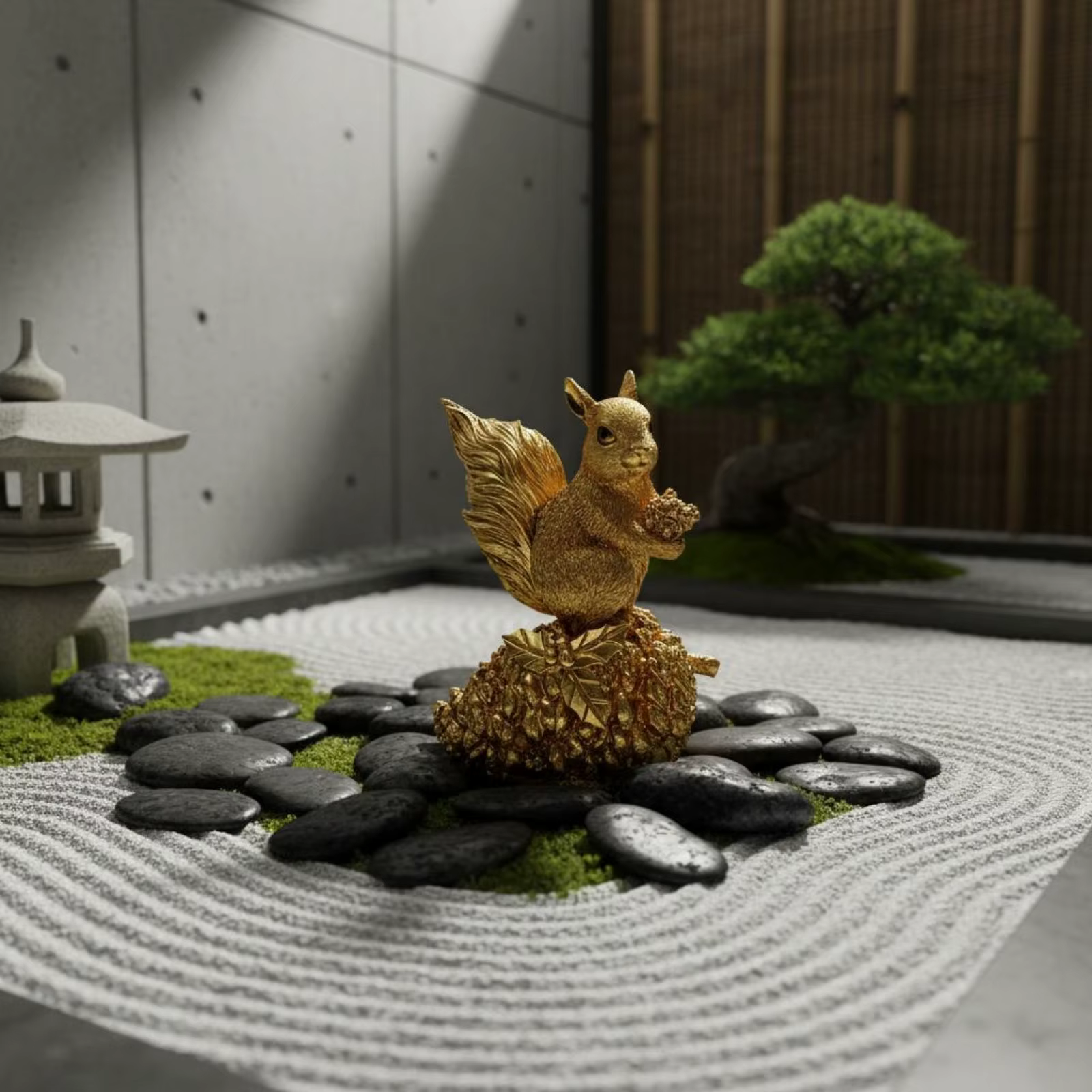 Escultura de ardilla realista para jardín – Resina resistente - imagen 4