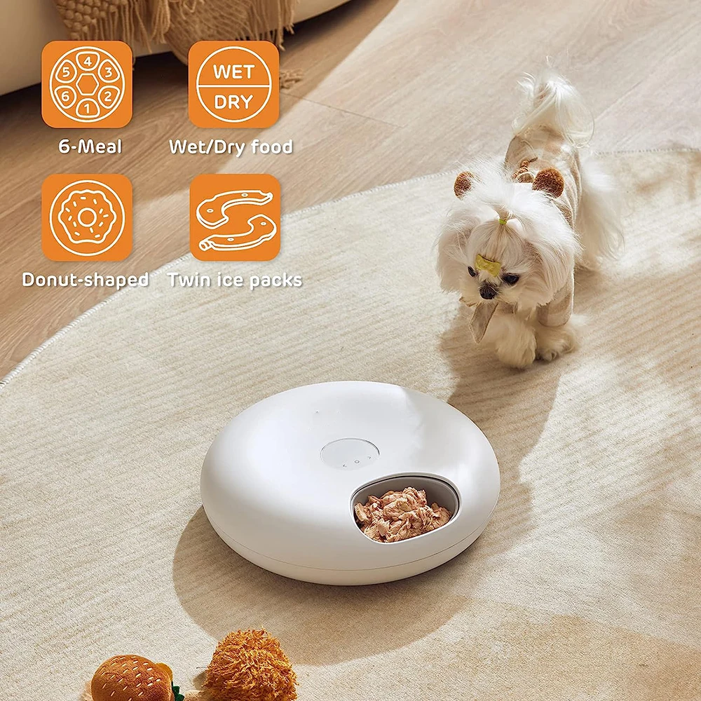 Alimentador automático de comida húmeda recargable inalámbrico USB de 5V para perros y gatos, dispensador inteligente de comida húmeda, alimentación temporizada para mascotas, tazón de comida húmeda - imagen 2