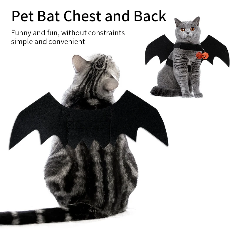 Fashion Cat Clothes Bat Wings Funny Dog Costume Artificial Wing Pet Cosplay Prop Halloween Christmas Cat Costume Pet Products - imagen 2