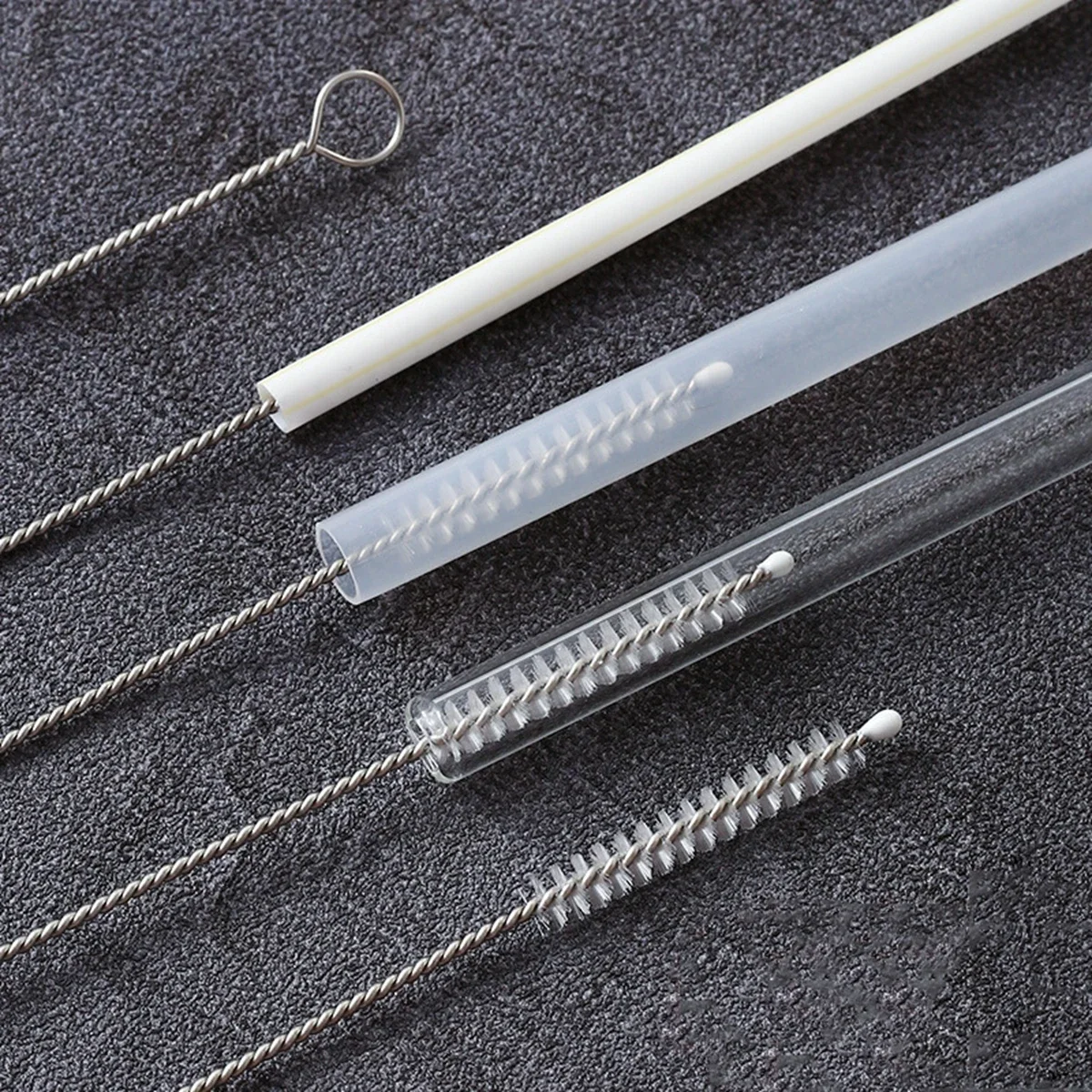 10Pcs Drinking Straw Cleaning Brush Kit Straw Tube Pipe Cleaner Nylon Stainless Steel Long Handle Cleaning Brushes for Straws - imagen 3