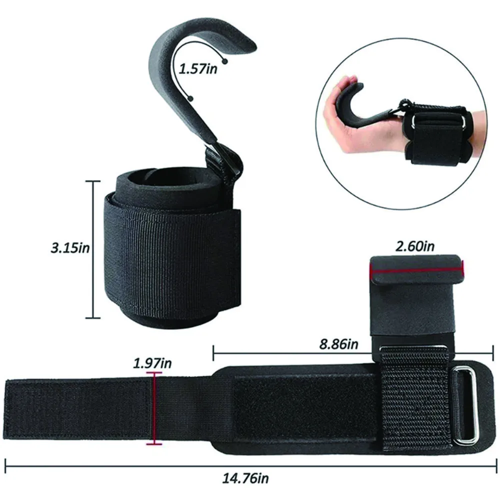 Gancho de muñeca antideslizante para levantamiento de pesas, barra Horizontal, ejercicio, entrenamiento de fuerza sin extraño, gancho de potencia - imagen 2