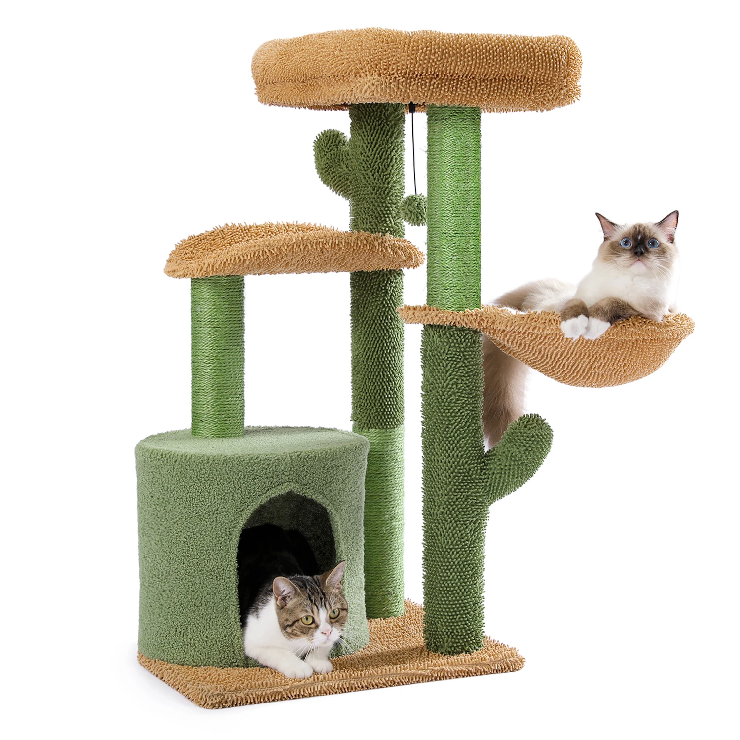 Árbol para gatos, Cactus, torre para gatos, casa para gatos con poste para rascar, bonita casa de juegos, muebles con nido de Condo, rascador moderno para mascotas - imagen 2