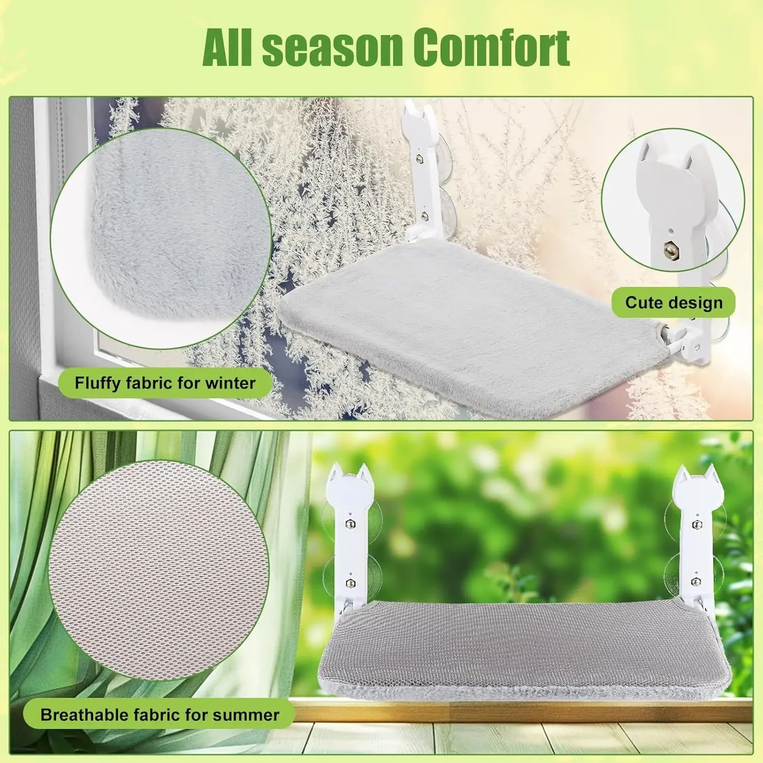 Hamaca para gatos, ventana, sol para gatos, cama colgante, balcón, ventosa, cesta colgante de vidrio, nido para mascotas, suministros para mascotas - imagen 4