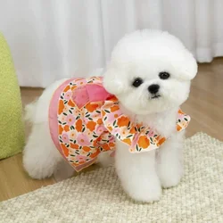 Falda de encaje verano para perro, gato y caniche con estampado floral