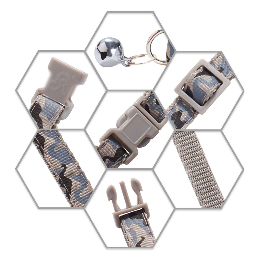 Collar personalizado para mascotas, Collar de identificación, ajustable, estampado de camuflaje, accesorio para perros pequeños y medianos, S,M - imagen 4