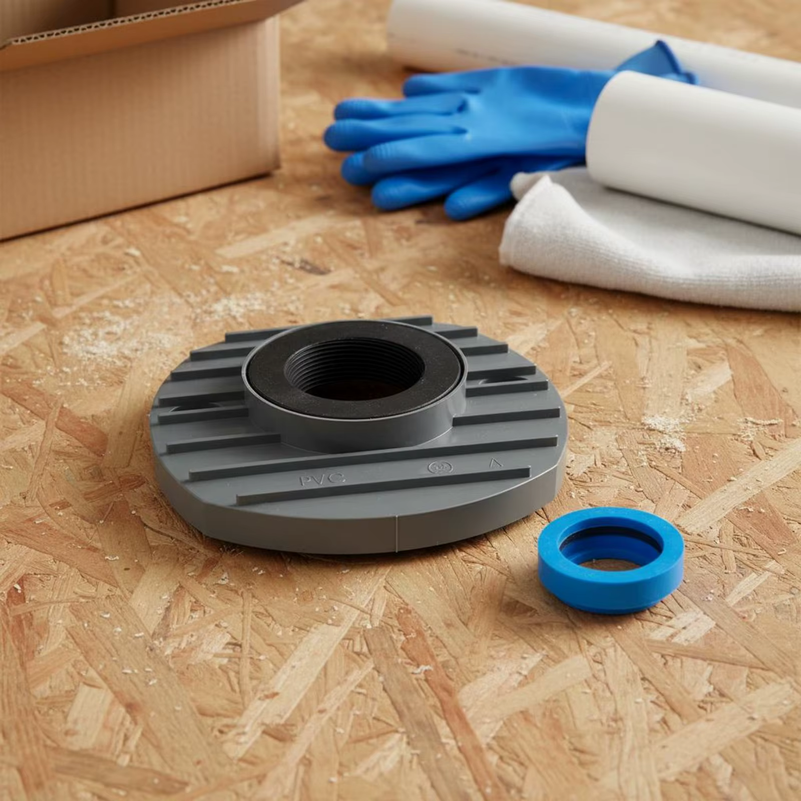 Placa brida PVC para inodoro con junta y desplazamiento - imagen 4
