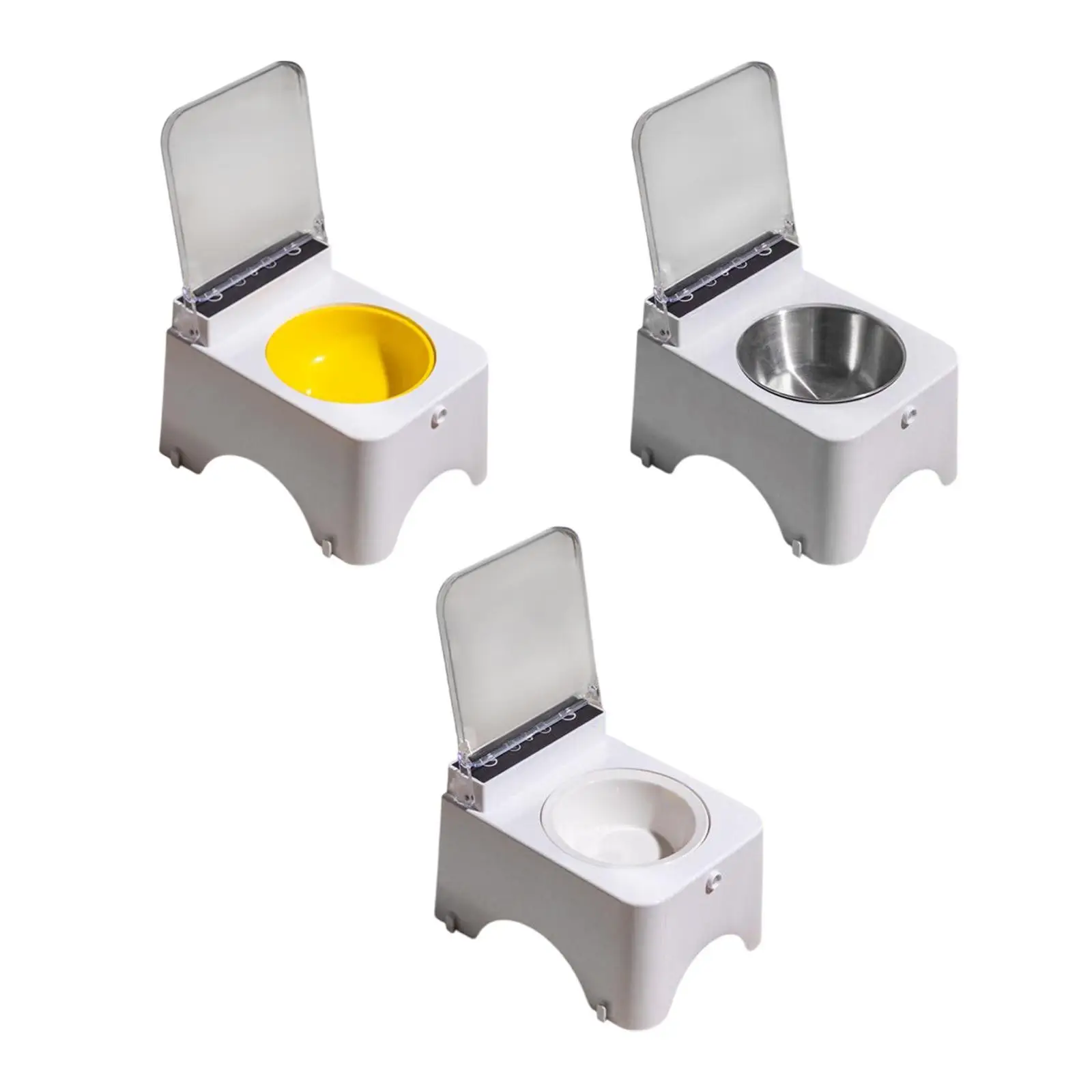 Tilted Raised Cat Bowl Auto Open Cover Pets Supplies Pet Feeding Bowl Smart Pet Feeder