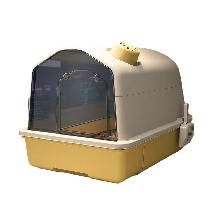 Caja de arena cerrada extragrande para gatos con filtro antiproyectiles - imagen 5