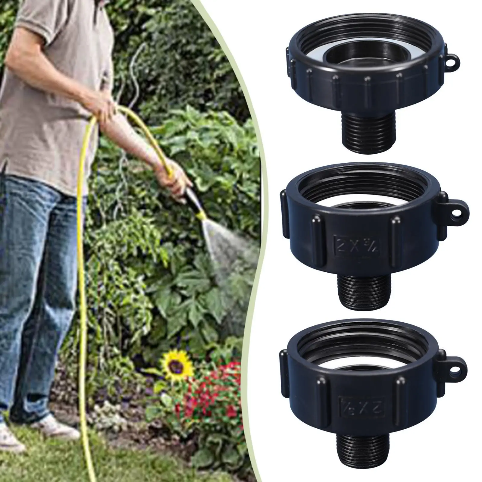 Adaptadores de drenaje IBC de 3 uds, piezas de cubo de toneladas, conector a prueba de fugas de calidad alimentaria, adaptador macho para manguera de agua para manguera de jardín - imagen 4