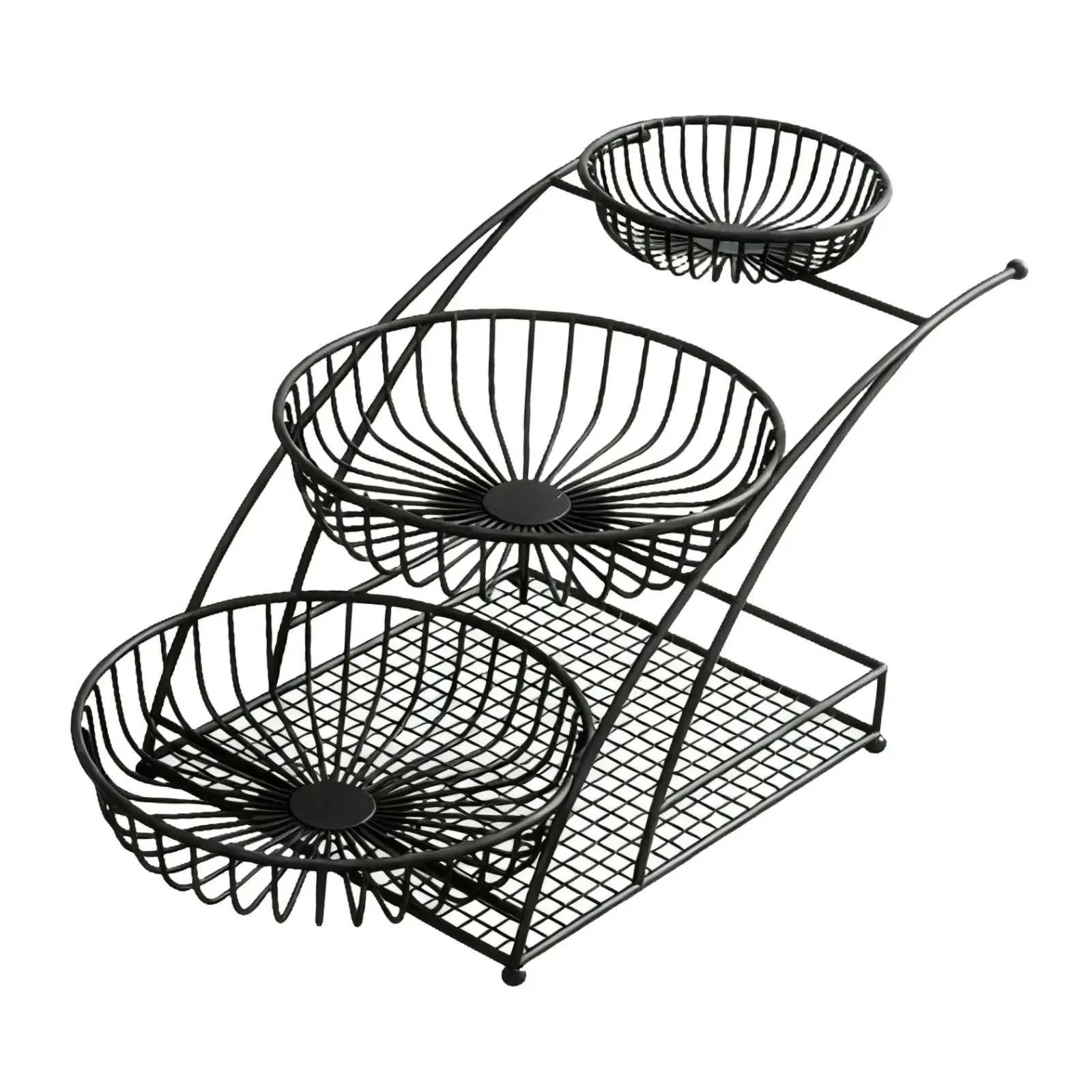 3 Tier Fruit Basket Desktop Sundries Organizer Fruit Stand Holder Decor for Countertop