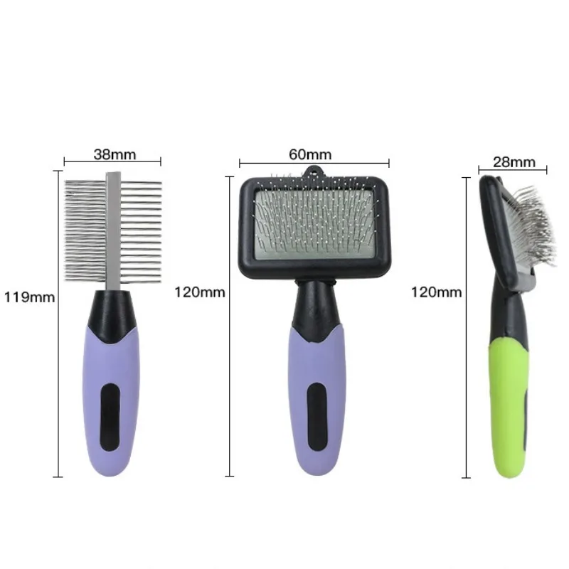 Peine para perros, removedor de pelo para mascotas, Mini cepillo de masaje para perros, cepillo para gatos, cuidado de mascotas, peines de doble cara para perros, cepillos con apertura de nudos - imagen 5