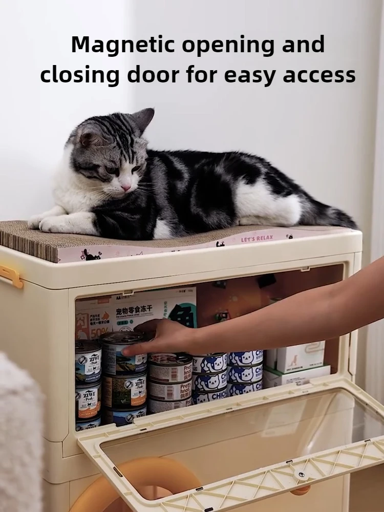 Cama nido para gatos grande, tablero para rascar ocultar, caja nido para gatos, almacenamiento interior, Villa de lujo, suministros multifuncionales grandes para mascotas - imagen 4