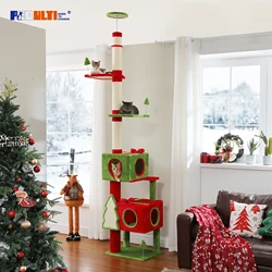 Árbol de Navidad para gatos de 231-274 cm con condominios y sisal