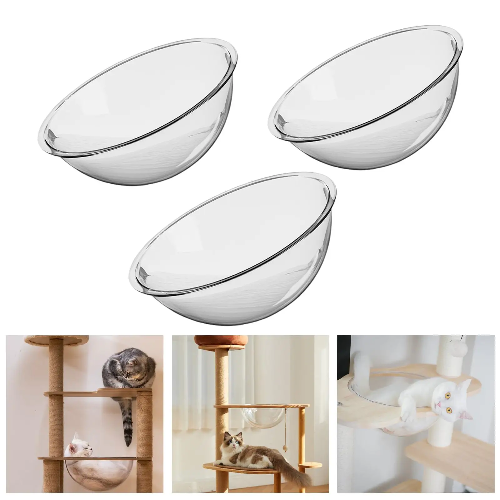 Cat Space Capsule Bed Activity Centre Replacement Easy Assembly Transparent Kitten Nest for Playing Sleeping Bunny Kitty Kitten