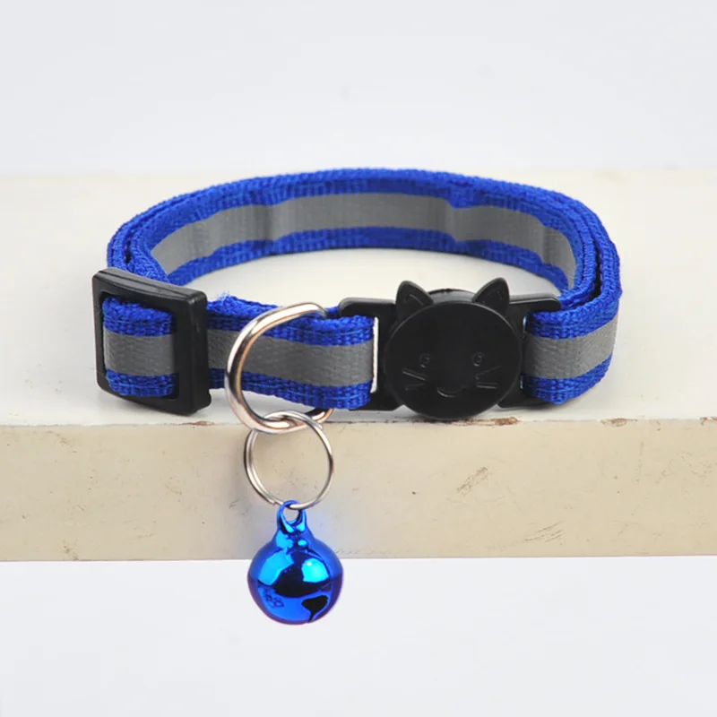 Collar reflectante para gatos, anillo para el cuello, campana, suministros para mascotas, Collar reflectante ajustable elástico de seguridad, productos para mascotas