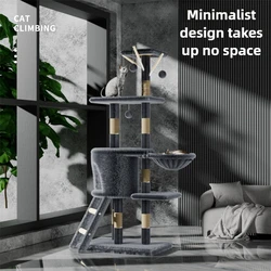 Árbol de juego para gatos con rascador y estante multiusos todo