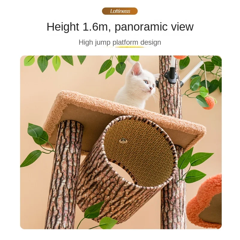 Árbol de escalada para gatos del bosque, Villa Grande, parque de atracciones para las cuatro estaciones, gran altura, ejercicio de Fitness - imagen 3