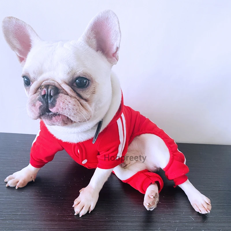 Mono de primavera para perros pequeños, lindos sudaderas con capucha, pantalones, traje, monos para cachorros, disfraz de Bulldog Francés, chándal Yorkie, ropa para mascotas - imagen 3