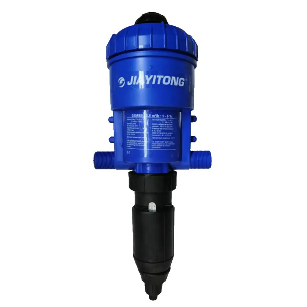 Water-driven Chemical Fertilizer Injector Automatic Dosing Pump 1%-5% Blue