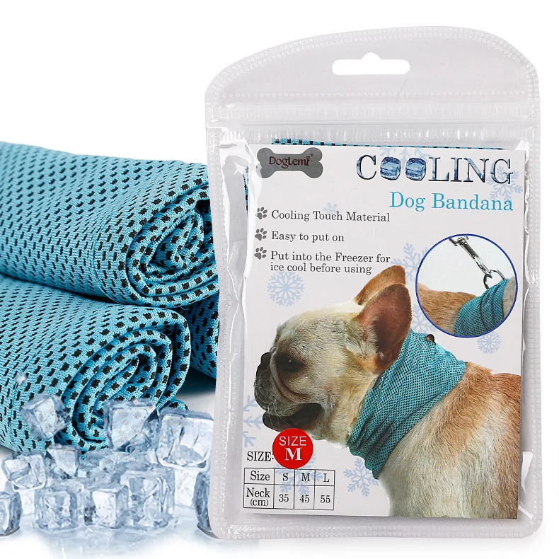 Collares para perros de hielo de verano, Bandana de enfriamiento instantáneo físico reutilizable con orificio para correa, previene golpes de calor, bufandas transpirables para exteriores - imagen 2