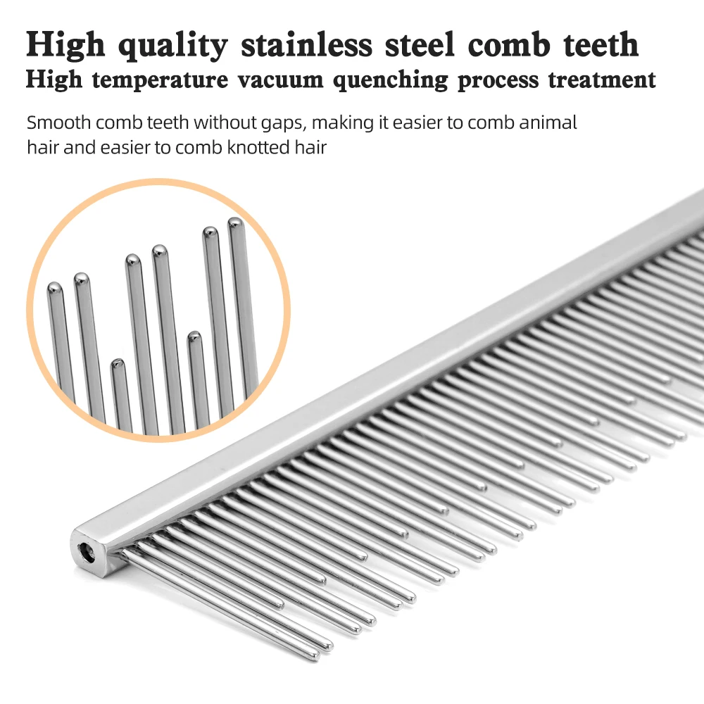 Peine específico para gatos Diseño de dientes largos y cortos Ragdoll Cat Blue Cat Mangillo de peine de cobre Cabello peinado profundo Buena elasticidad - imagen 2