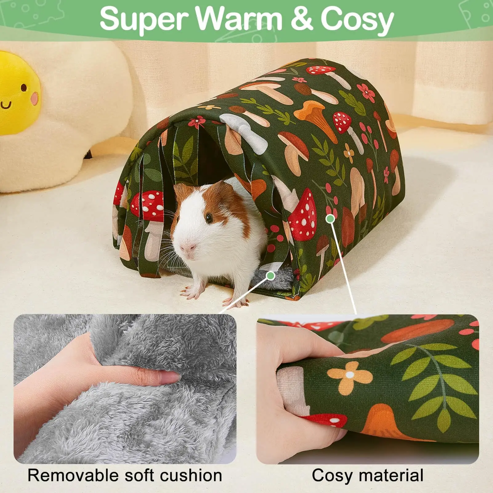Túnel lavable para cobayas, hámsters y chinchillas – Refugio acogedor - imagen 5