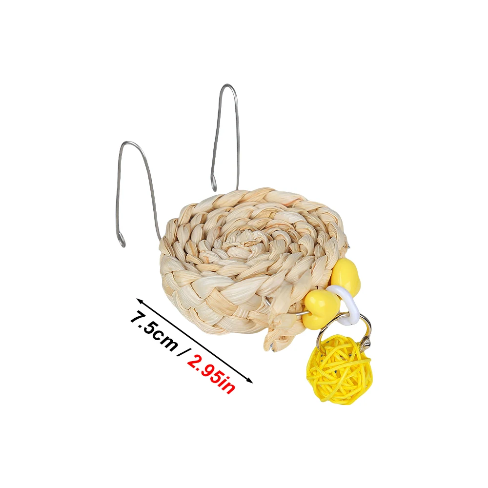 1 PC หวาย Parrot Chew ของเล่น Bell สามารถแขวนบดฟันกัดของเล่นสําหรับ PET BIRD Parrot การฝึกอบรม BIRD CAGE อุปกรณ์เสริม - imagen 2