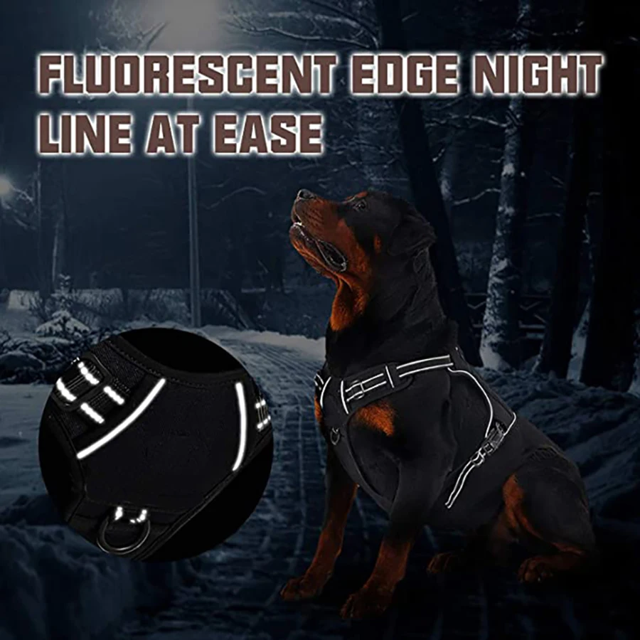 Arnés táctico para perros grandes, indoloro, sin extracción, chaleco duradero de estilo militar con correas reflectantes y mango de Control seguro - imagen 5