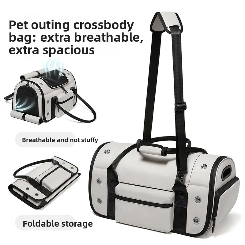 Bolsa de transporte para gatos gran capacidad transpirable bandolera - imagen 3