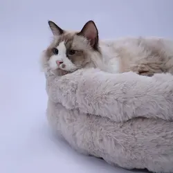 Cama de piel sintética para perros y gatos – Cojín cálido invernal