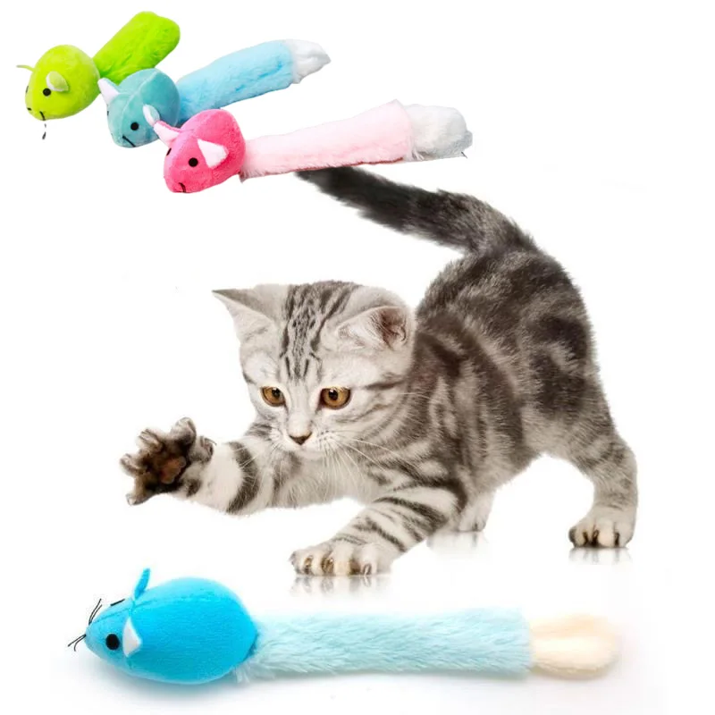 Juguete de peluche suave para gato, ratón de cola larga, gatito relleno con hierba gatera, accesorios para mascotas, suministros de juguetes interactivos para gatos