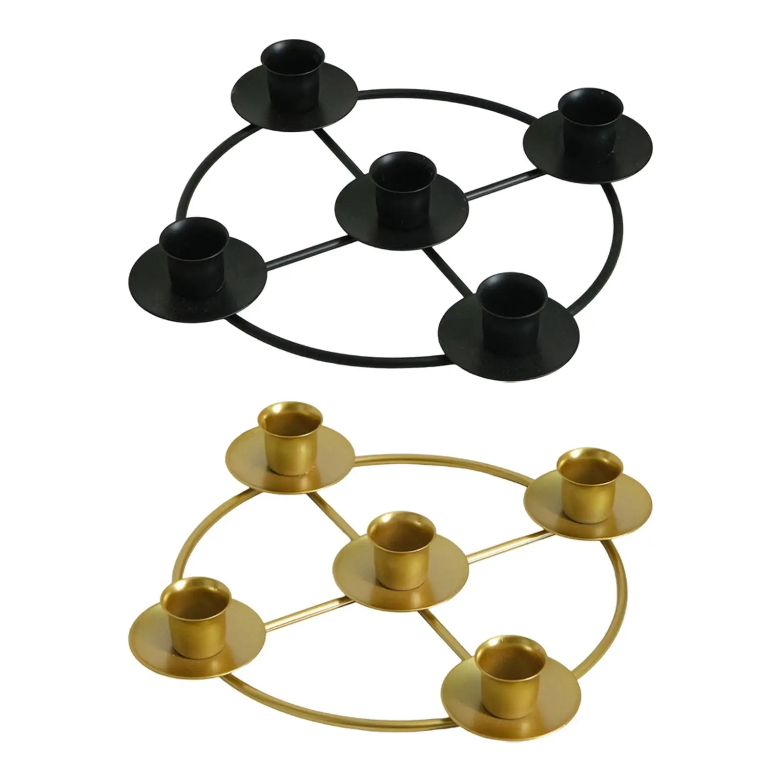 Candelabro de hierro con anillo de corona de Adviento, centro de mesa europeo, candelabros de Metal para decoración de mesa de Navidad y hogar - imagen 5