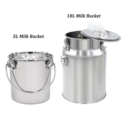 Cubo leche inoxidable 5/10 L con bomba de vacío para granja agrícola