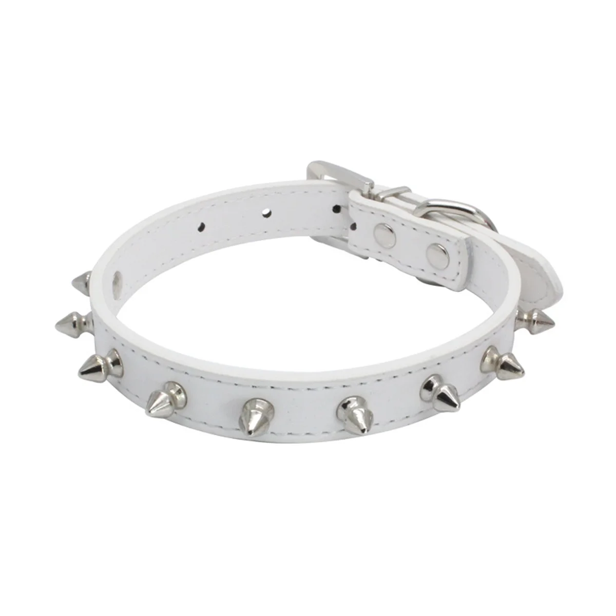 Collar de cuero con tachuelas y púas para perro y gato - imagen 4