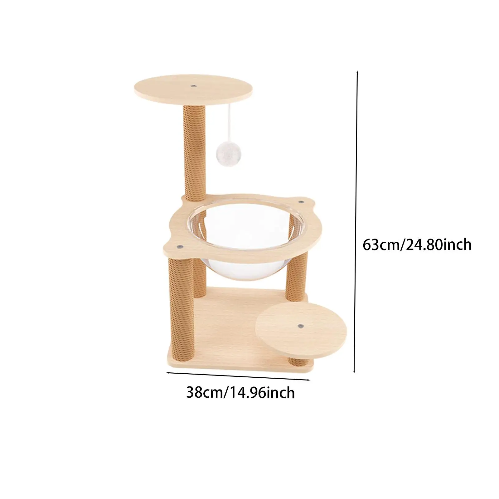 Wooden Cat Tree Activity Centre Stable Cat House Cat Hammock with Scratching Posts Cat Bed Cat Nest for Kitty Cats Kittens Bunny