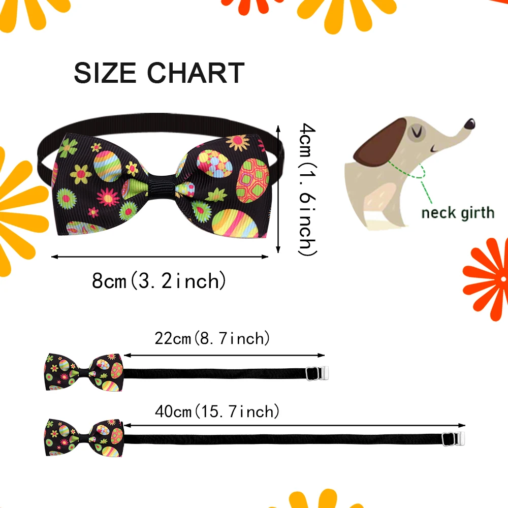 50/100 Uds pajarita de Pascua para perro pajarita para perro pequeño conejo huevos de Pascua mascota perro gato cachorro pajaritas Collar lindo suministros para mascotas de vacaciones - imagen 3