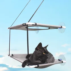 Hamaca de ventana transpirable y lavable para gato con ventosas