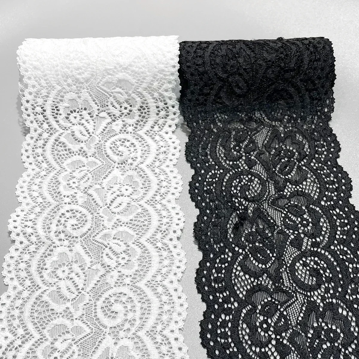 Nuevo 10cm súper ancho blanco/negro tela de encaje perforado cintas DIY costura ropa accesorios de decoración de boda - imagen 4