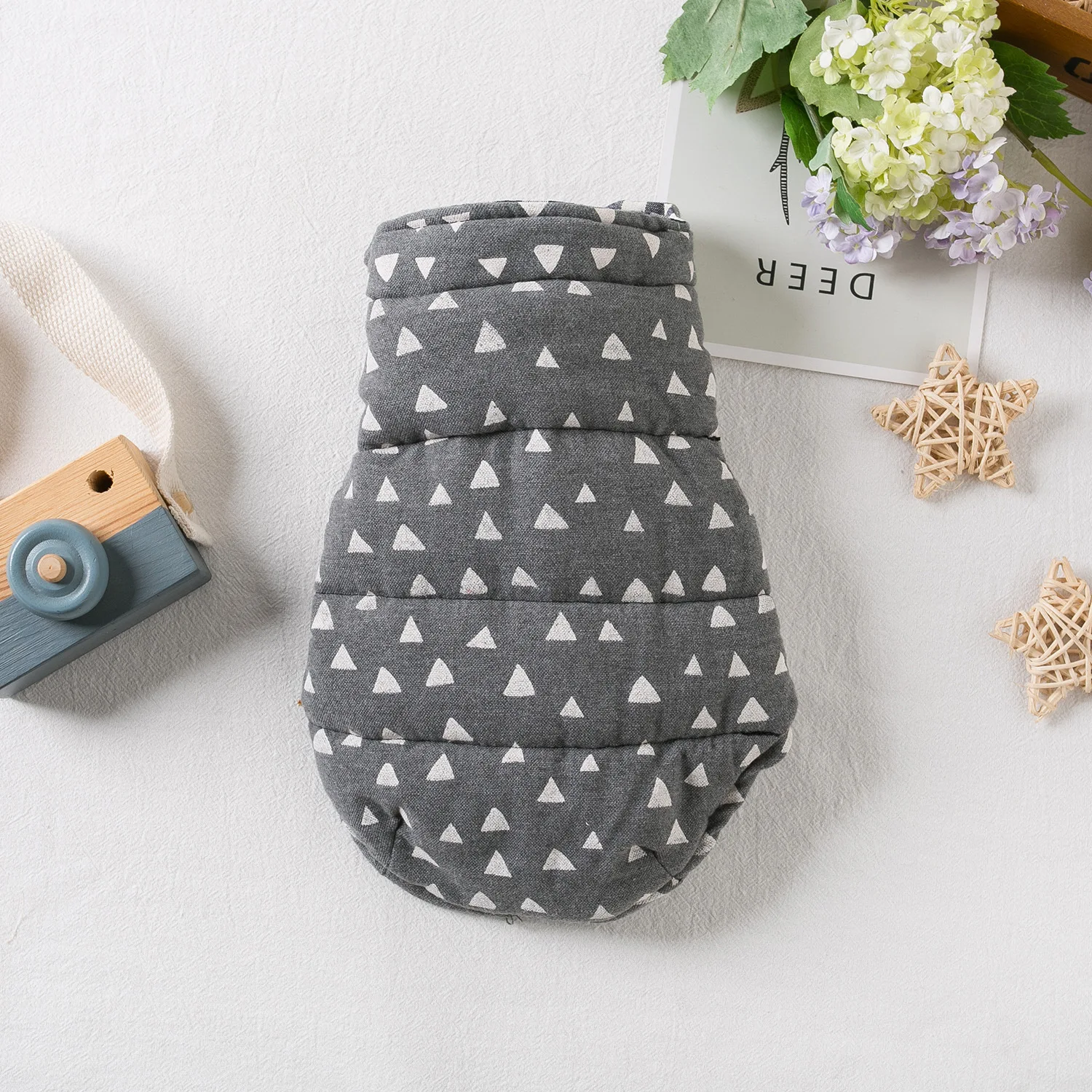 Chaleco para mascotas que se puede usar en ambos lados en otoño e invierno, chaleco cálido a cuadros, oso de peluche, ropa de invierno para perros pequeños y cachorros