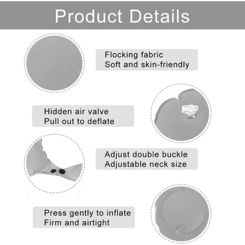 Almohada de viaje inflable para gato y perro – Cervical forma U - imagen 4