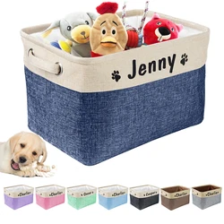 Cesta organizadora de juguetes para perro con nombre personalizado