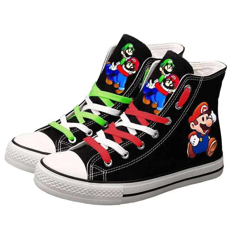 Super Marios Bros-zapatos de lona de alta calidad para hombre y mujer, zapatillas de deporte a la moda, ropa de calle para estudiantes, Cosplay de Mario Luigi, zapatos vulcanizados, regalo
