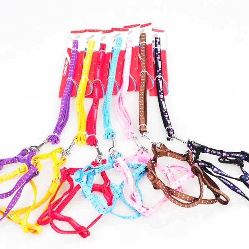 Collar para perro pequeño y gato, correa de arnés ajustable, chaleco para cachorro, para caminar al aire libre, Chihuahua, Terier, Schnauzer, Nyloon - imagen 2