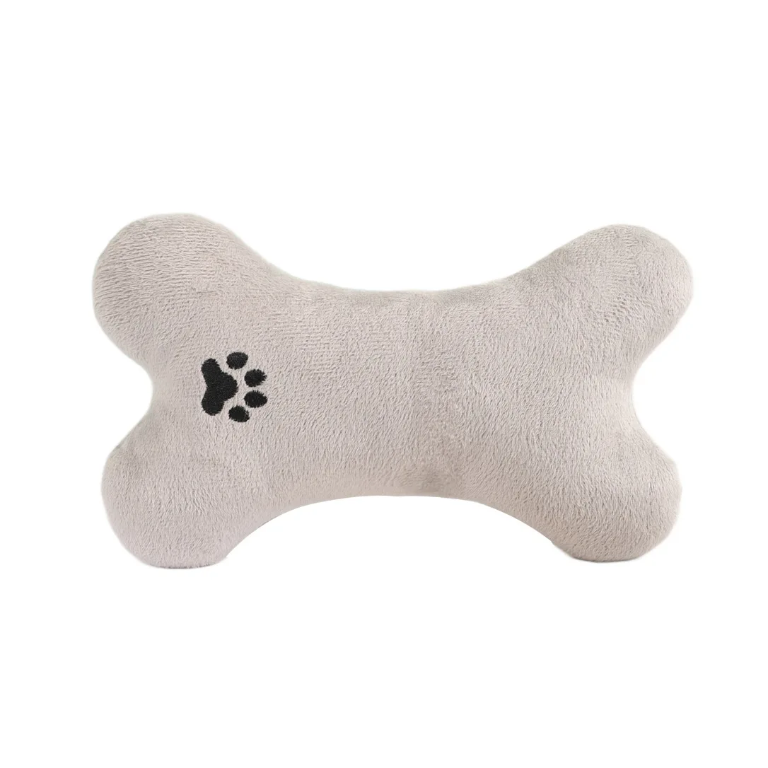 Juguete para masticar almohada para mascotas, juguete de peluche para perros y gatos con forma de hueso, juguete de almohada suave no tóxico resistente a masticar para cachorros y gatitos,