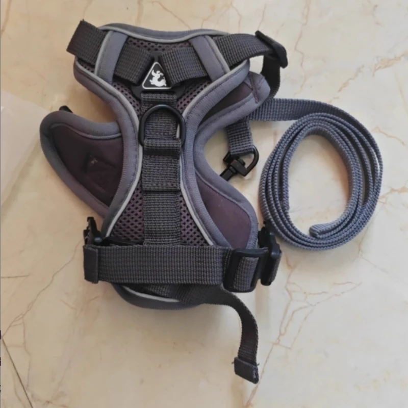 Juego de arnés y correa para perros sin tirones, chaleco con arnés ajustable para mascotas para perros pequeños, gatos, correa reflectante para el pecho para perros, caminar con plomo