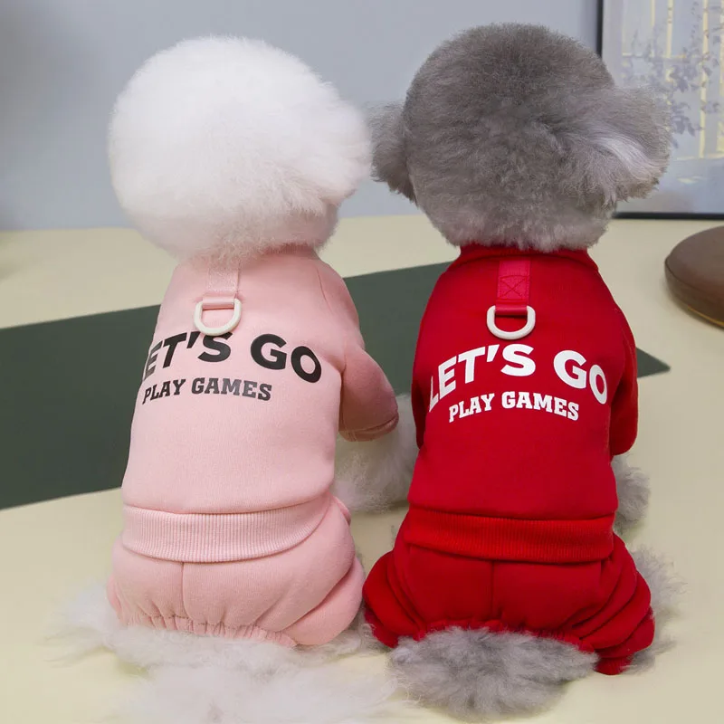 Dog Clothes Winter Warm Jumpsuit Overalls For Small Dogs Chihuahua Yorks Pet Bodysuit 4-Legs Clothing Puppy Tracksuit Onesie XXL