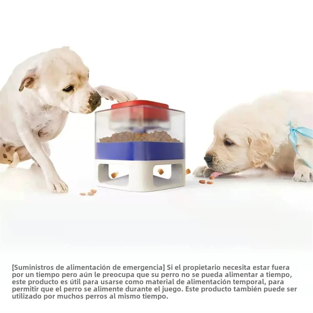 Dispensador Automático de Comida para Mascotas, Comedero Lento para Perros, Antideslizante, Cuadrado, Transparente, Caja de Almacenamiento de Alimentos Visible, Juguetes Interactivos, Suministros para Mascotas - imagen 2