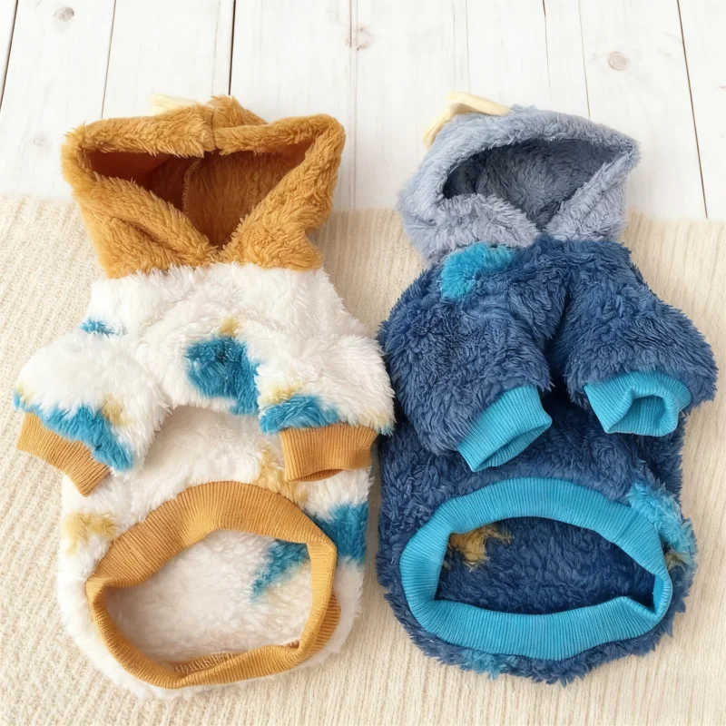 Ropa cálida de invierno para perros, sudaderas con capucha suaves y bonitas para perros, jerséis con patrón de animales para cachorros, suéter de gato de peluche a la moda, Sudadera con capucha para mascotas, trajes para caniche - imagen 5