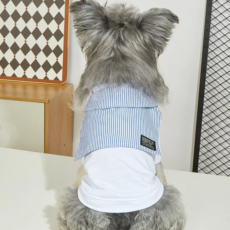 Ropa a cuadros de verano para perros, camiseta informal versátil para perros, adecuada para perros pequeños y medianos, camisa para mascotas Chihuahua Bulldog Francés - imagen 3