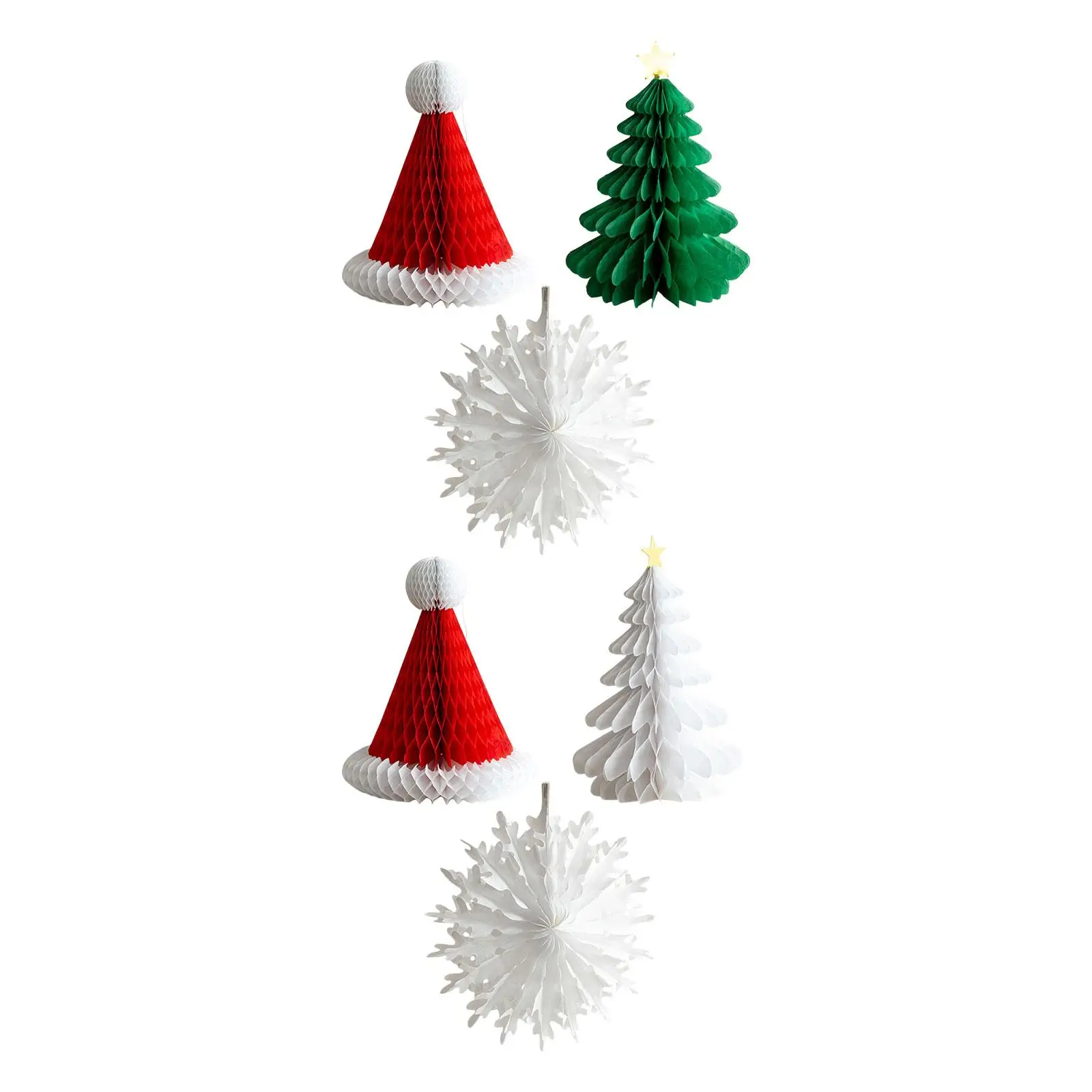 3Pcs Honeycomb Paper Christmas Tree Ornaments Table Centerpiece Modern Collectible Hanging Decorations for Celebration Party 3Pcs Honeycomb Paper Christmas Tree Ornaments Table Centerpiece Modern Collectible Hanging Decorations for Celebration Party
